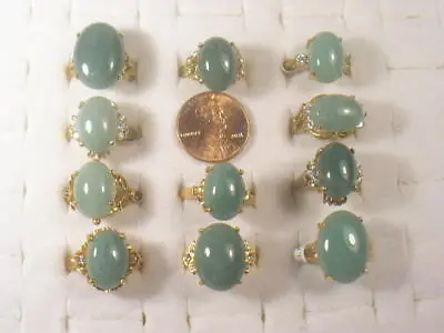 **** 11 ..rings Aventurine  Semi-precious Gemstone Vintage  Crystals  Lot  808av • $29.95