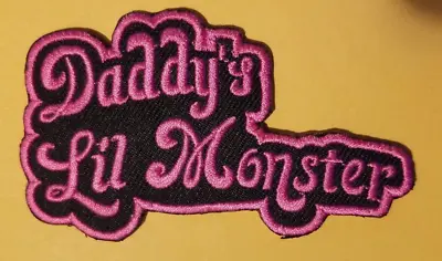 Daddy's Lil Monster Embroidered Patch Approx 2x3.5  Iron Or Sew • $5.99
