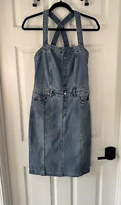 William Rast Denim Overall Dress Medium Wash Full Button Size Medium • £24.13