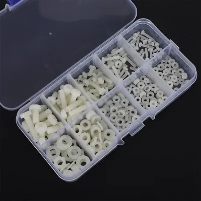 270pcs/Box M2/M2.5/M3/M4/M5 Nylon Screw Nut Washer Kit Hardware Fasteners White# • $11.11