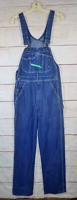 Key Imperial Bib Overalls Men Size 30x32 Dark Wash Blue Carpenter Cotton Denim • $26