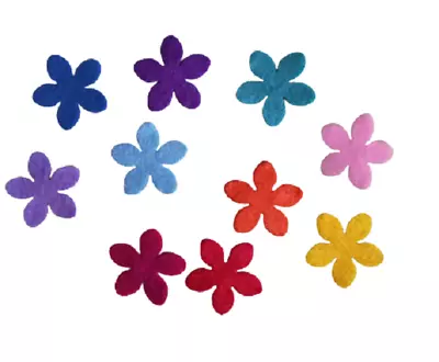 20 X Rainbow Felt Flower Embellishments Daisy Die Cuts Toppers Appliques • £2.79