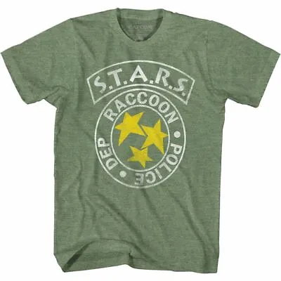 Resident Evil S.T.A.R.S. RPG Military Green Heather Adult T-Shirt • $23.45