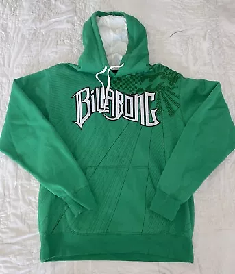 Billabong Hoodie Green With Spellout Lined Hood Men’s Medium  • $17