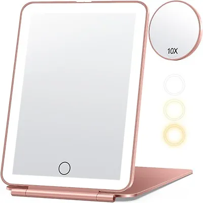 Rechargeable Portable Ultra-Thin LED Makeup Mirror W/10X Magnification • $16.99