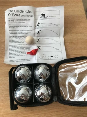 £11.99 • Buy NEW Mini Boules Set For 2 Players - Metal Set Of 4 Boules Travel Game 