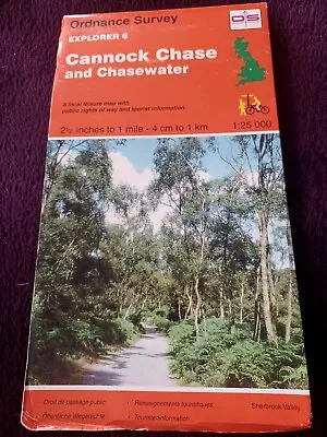 OS6 Explorer 6 Ordnance Survey Map Cannock Chase And Chasewater 1995  • £3