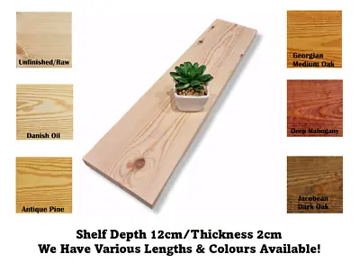 Wall Shelf Made From Solid Redwood Pine 12cm Deep Handmade Rustic  • £25.43