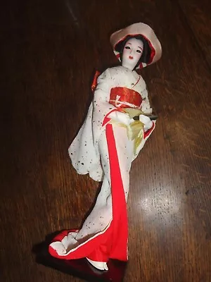 Vintage Oriental Japan Doll W/clear Container Dtc In Japanese Costume Exc 12  • $9.99