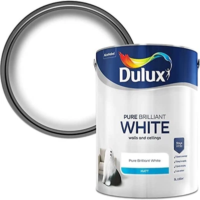 £21.99 • Buy Dulux Matt Emulsion Paint For Walls And Ceilings - Pure Brilliant White 5 Litres