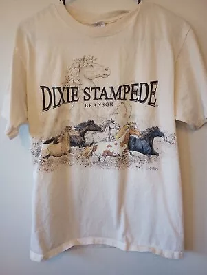 Vintage San Segal Dixie Stampede Wild Horses Single Stitch T-Shirt Adult Sz Med • $15.99