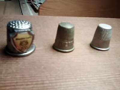 Vintage Metal Thimble (lot Of 3)...Milwakee Zoo Prudential Insurance Plain • $1