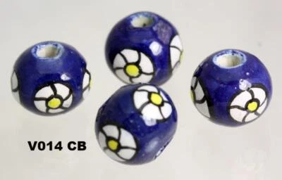 £3.99 • Buy Hand Painted Hair Beads & Great For Crafts And Jewellery Made In Peru Ball  V014