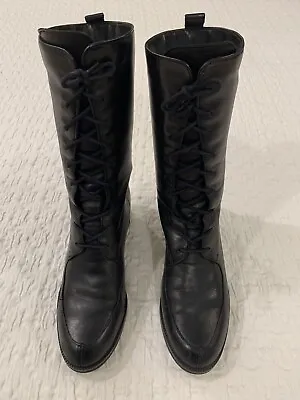 Vintage Enzo Angiolini Black Granny Boots Size 6.5 • $55