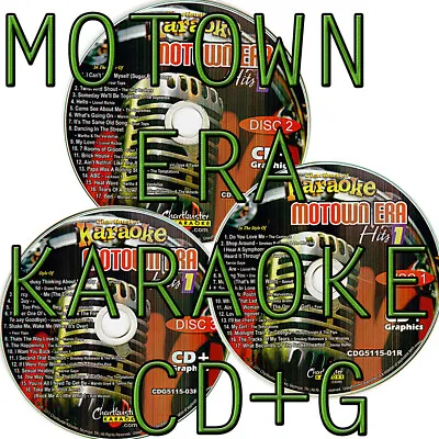 MOTOWN ERA KARAOKE Chartbuster Vol-5115 KARAOKE 3 CD+G 50 SONGS In WHITE SLEEVES • $19.99