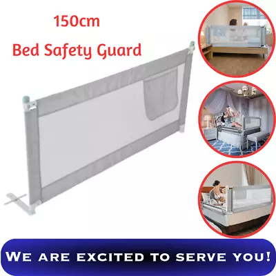 Baby Safety Bed Guard Foldable Toddler Safety Rails Kids Security Mesh Guardrail • £22.90