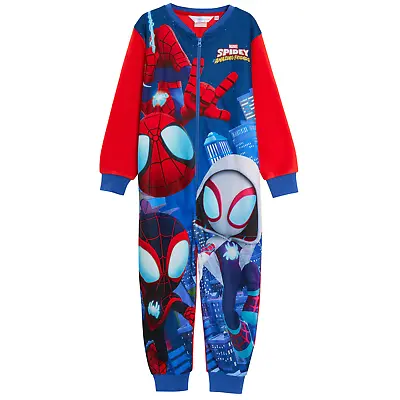 Spidey And His Amazing Friends Fleece All In One Kids Marvel Pyjamas Nightwear • £13.95