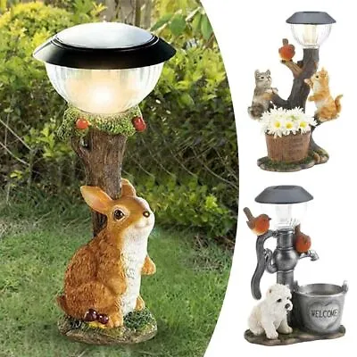 Solar Garden Animal Statue Squirrel Statue Ornament Animal Light Decor • £9.01