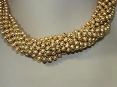 VERY NICE Vintage 1980's 12 Strand Metal Ball Snap Closure Twist Necklace 39AG3 • $27.74