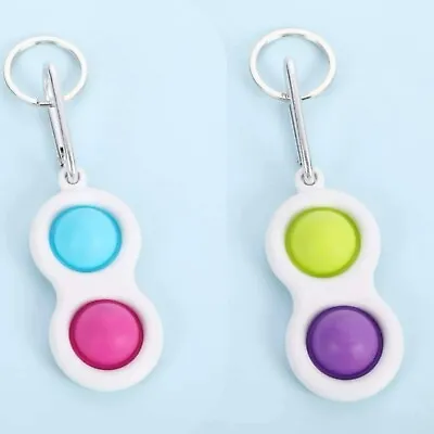£0.99 • Buy Simple Dimple Keyring Keychain Pop Popper Fidget Sensory ASD ADHD Toy Accessory