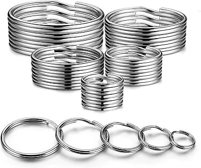 Small - Large 🔑 Silver Metal Split Rings Keyring Jump Hoop Loop Key Keys Ring💍 • £3.39