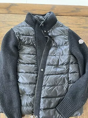 Moncler Womens Knit Sleeve Lightweight Puffer Coat Jacket Black • $165.50