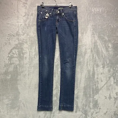 Miss Sixty Jeans 28 X 32 Skinny Fit Low Waist Blue Stretch Y2K Denim • £12.59