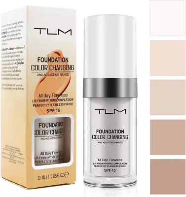 TLM Colour Changing Foundation Flawless Color Warm Skin Tone For Mature Waterp • £15.61