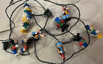 Vintage Disney Christmas Lights Mickey Goofy Donald 10 Lights • $14