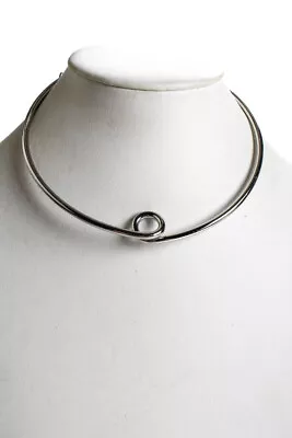 Jenny Bird Womens Loop Collared Magnetic Choker Necklace Silver Toned • $34.99