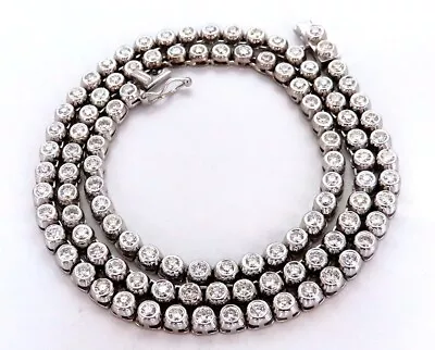 4.74ct Natural Round Diamonds Bezel Flush Riviera Tennis Necklace Eternity 14Kt • $13500