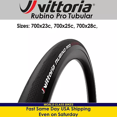 Vittoria Rubino Pro GRAPHENE 2.0 700x23 25 28c Black Tubular Road Tire • $79.99