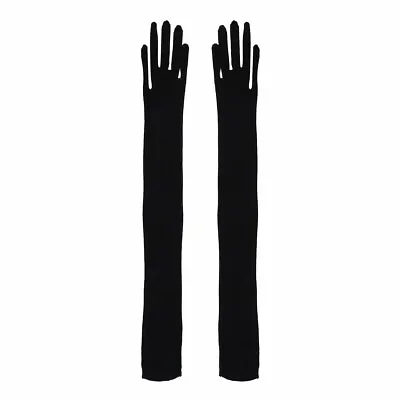 US Womens Faux Leather Long Gloves Opera Glossy One Pair Cosplay Finger Gloves • $6.40