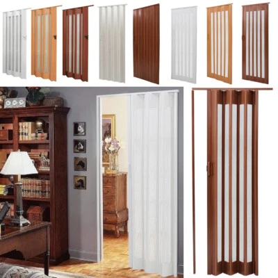 £65.95 • Buy 6/10mm Kitchen Bathroom PVC Concertina Accordion Folding Door Oak Effect H203cm