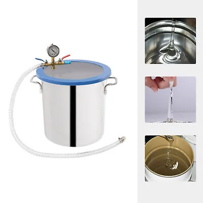 $97.63 • Buy 5 Gallon Tempered Glass Lid Vacuum Chamber/Low Noise Vacuum Degassing Chamber