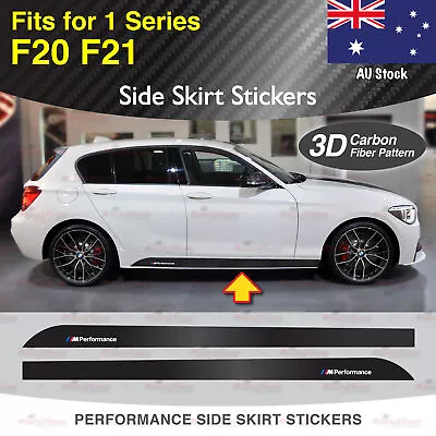 For BMW F20 F21 1 Ser Performance Side Trim Decal 3D CARBON PATTERN Vinyl Stripe • $40.95