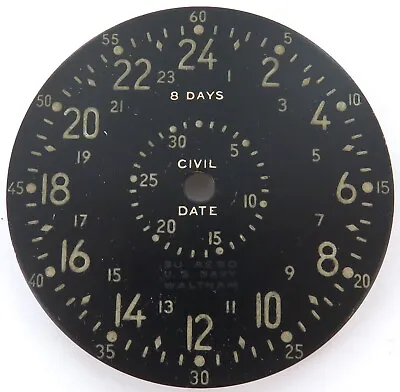 CWW2 Waltham BU Aero US Navy Civil Date Mechanical Aircraft Clock Huge Dial. • $76.41