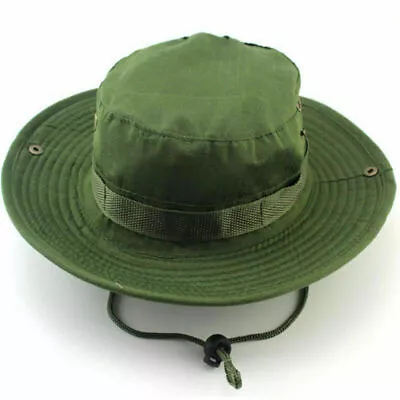 Mens Outdoor Sun Hat Bucket Safari Bush Boonie Hiking Fishing Cap Wide Brim UK • £4.21