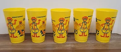 Vintage 1970s Ronald McDonald & Friends Yellow Plastic Cups Set Of 5 • $19.99