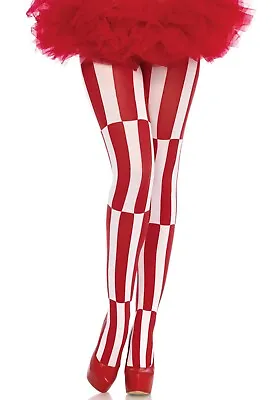 $11.90 • Buy Woven Opaque Striped Optical Illusion Tights, Jester, Clown, Fairy Tale, Werid