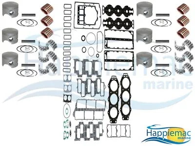 Yamaha 150 175 200 225 HP Carb V6 Powerhead Gasket Piston Rebuild Kit 93-Up • $1231.75