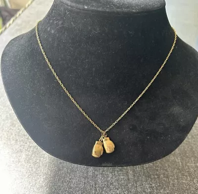 9ct Yellow Gold Boxing Gloves Pendant & 9ct Gold 20 Inch Chain • £129.99