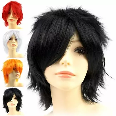 Men Women Short Full Wigs Boys Anime Cosplay Costume Party Synthetic Hair Wig US • $10.66