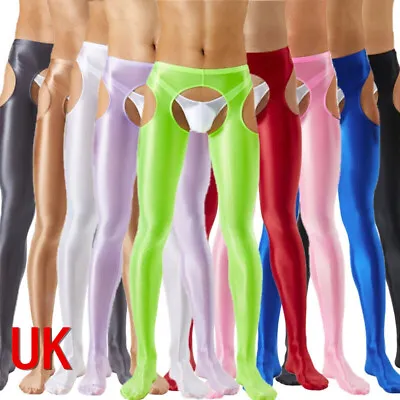 UK Freebily Mens Sexy Ultra Shiny Oil  Pantyhose Tights High Opaque Stockings • £5.39