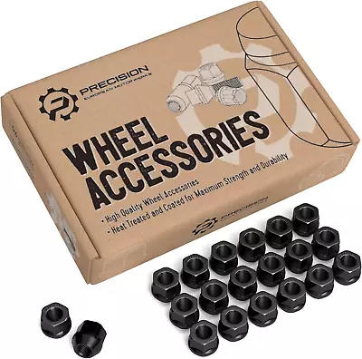 20Pcs Black Open End Lug Nuts - 7/16 X20 Thread Size - 0.81  Length - Cone Conic • $25.67