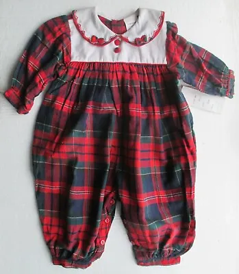 New  All-in-one By Designer Zip Zap In Red Tartan Party Keep Heirloom  12 Month  • £10