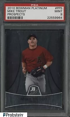 2010 Bowman Platinum Prospects #PP5 Mike Trout Angels RC Rookie PSA 9 MINT • $20.50