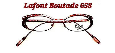 LAFONT EYEGLASSES FRAME BOUTADE Readers 586 50 Red/Purple Full Rim Beautiful :-) • $99.99