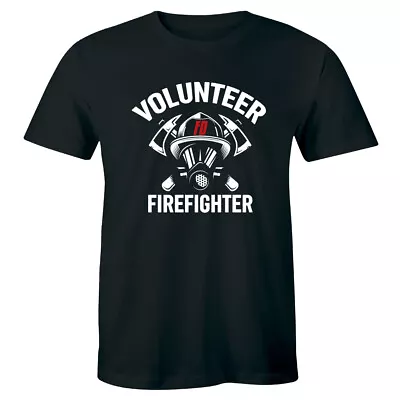 Firefighter Volunteer Fire Rescue Thin Red Line Department Tshirt Mens Shirt Tee • $16.99