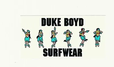 Duke Boyd Surfwear Hula Girls Sticker Decal Clear Vintage Surfing • $15